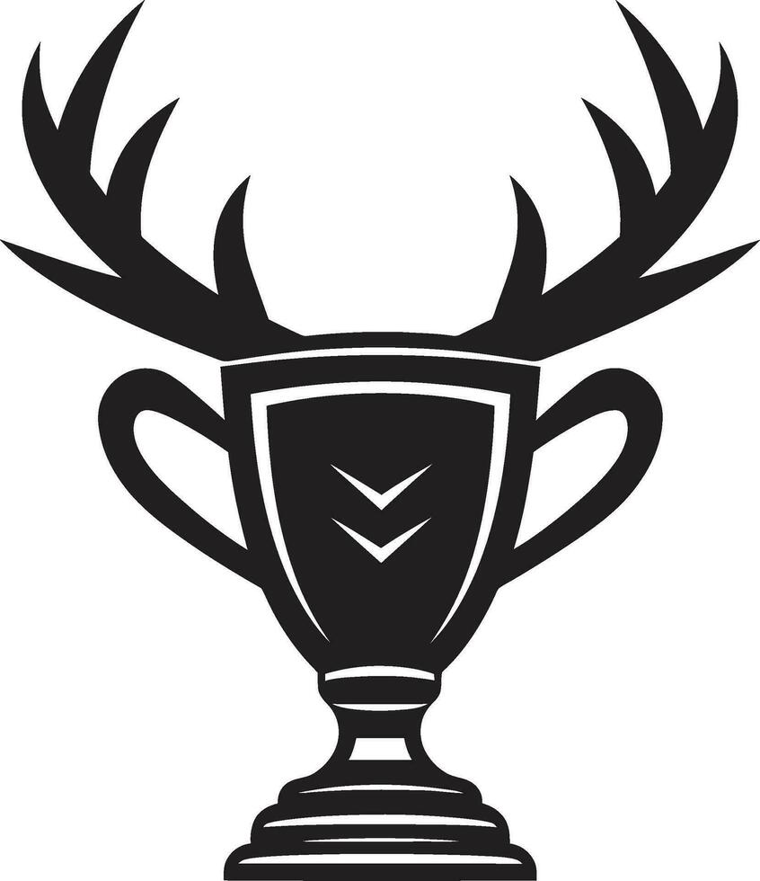 Noble Guardian of Achievers Monochrome Trophy Emblem Sportsmanship in Simplicity Vector Trophy