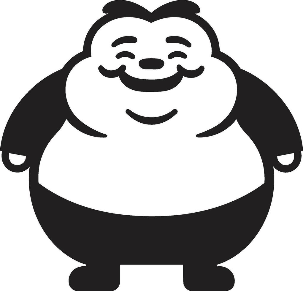 Obese Opus Iconic Black Logo for Obesity Advocacy Svelte Chubster Dark Vector Logo of a Stylish Fat Man