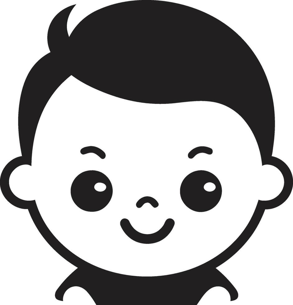 canciones de cuna en líneas pequeño niño negro icono alegre tots vector logo para el más pequeño sonrisas