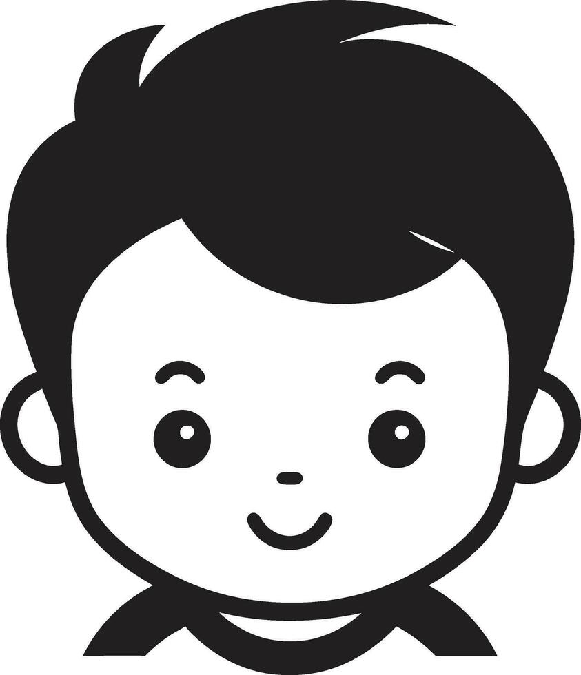 juguetón medio litro tamaño niño en negro vector logo adorable himnos negro niño icono en vector