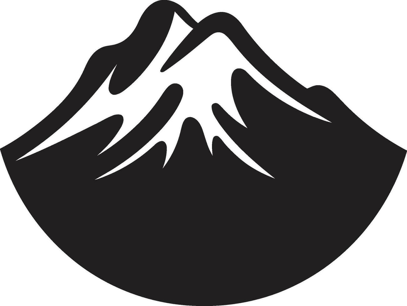 dinámica picos negro vector logo para volcánico majestad volcánico vigor montaña erupción en negro icono