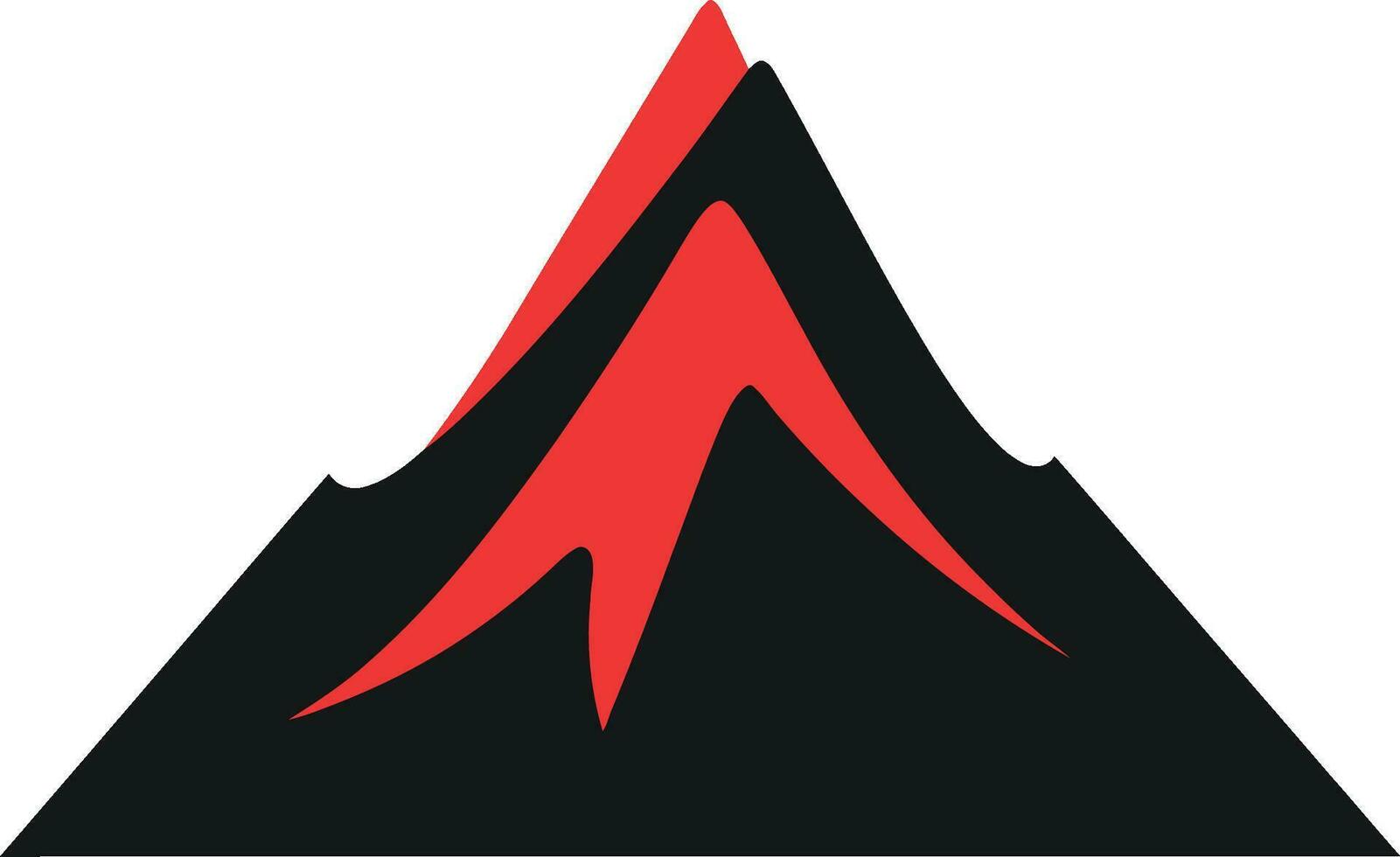 fundido maravilla negro logo para volcánico majestad volcánico brío montaña erupción en negro icono vector