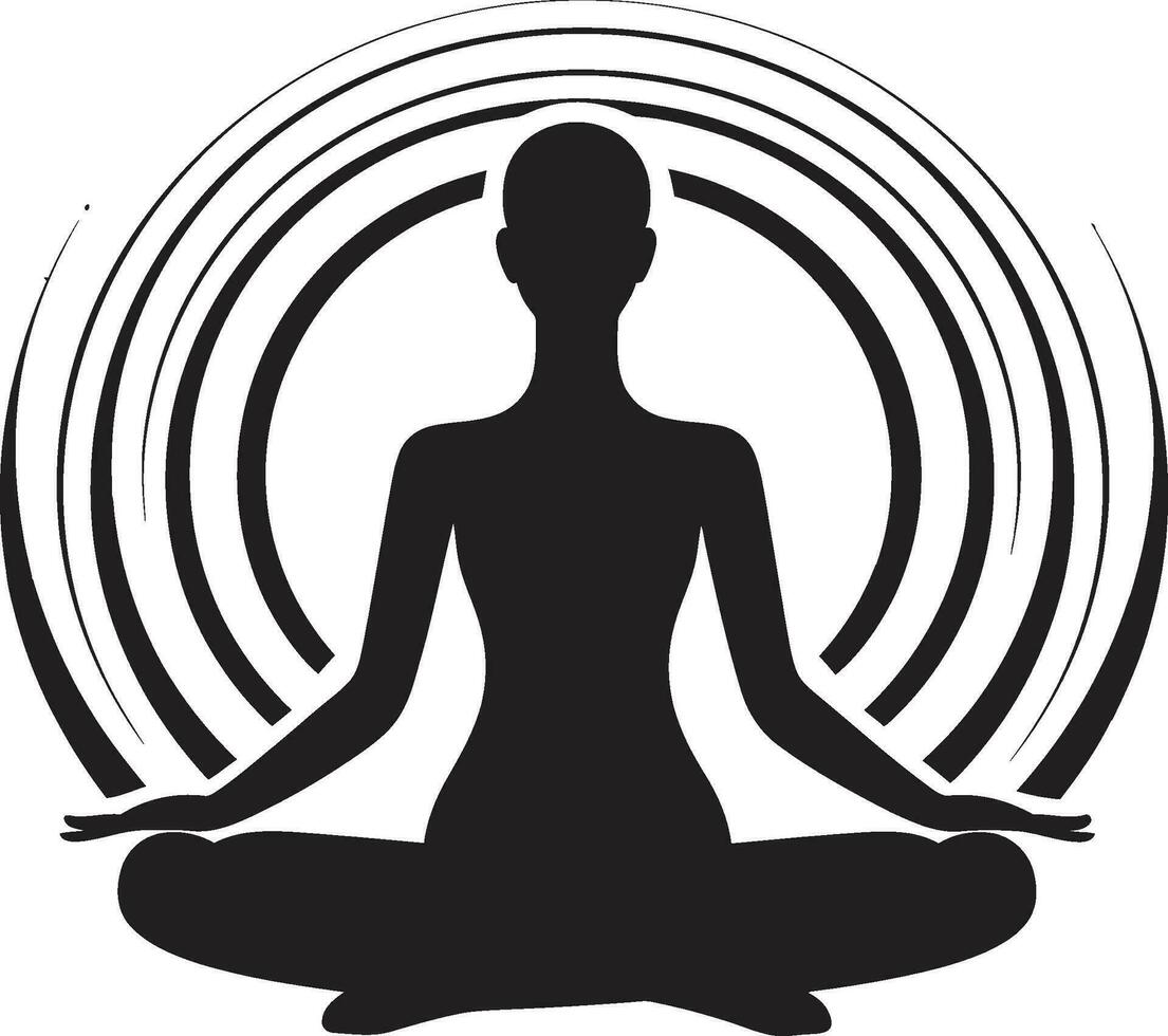 Zenith Zephyr Yoga Woman Emblem in Vector IlluminaZen Black Logo with Serene Yoga Woman