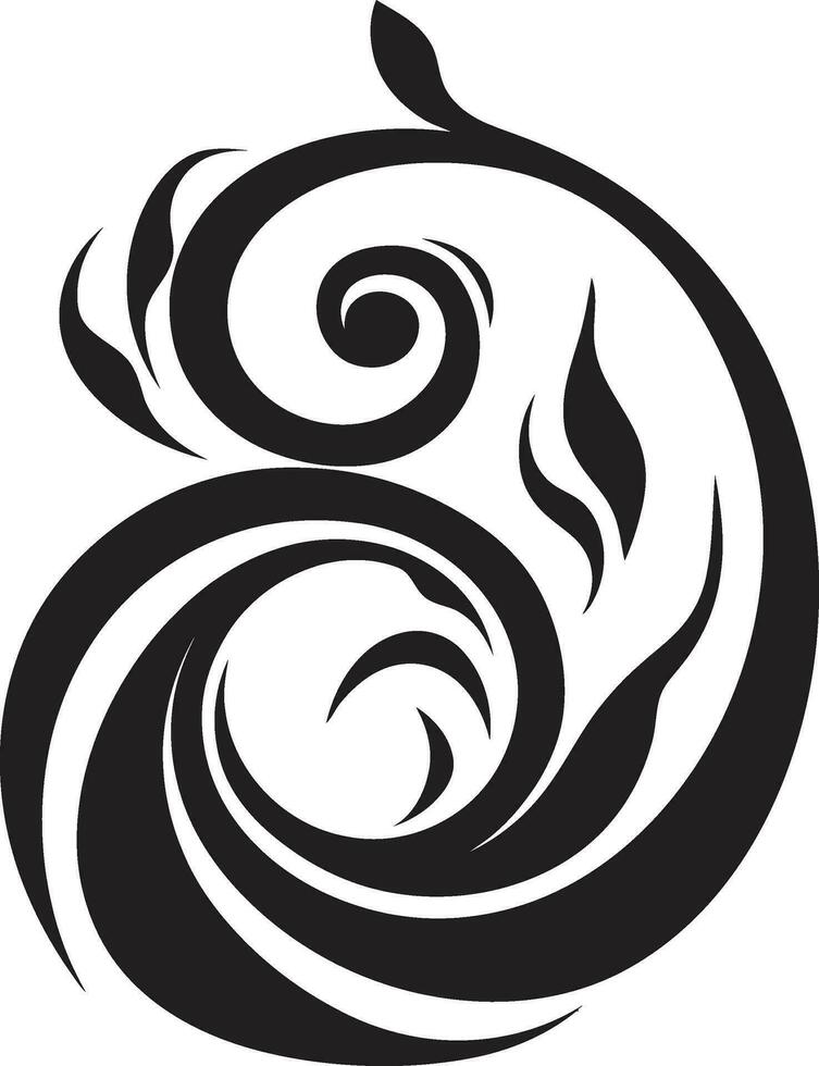 Graceful Oracles Abstract Calligraphic Vector Design Icons Curvilinear Scripts Vector Calligraphic Elements in Abstract Design