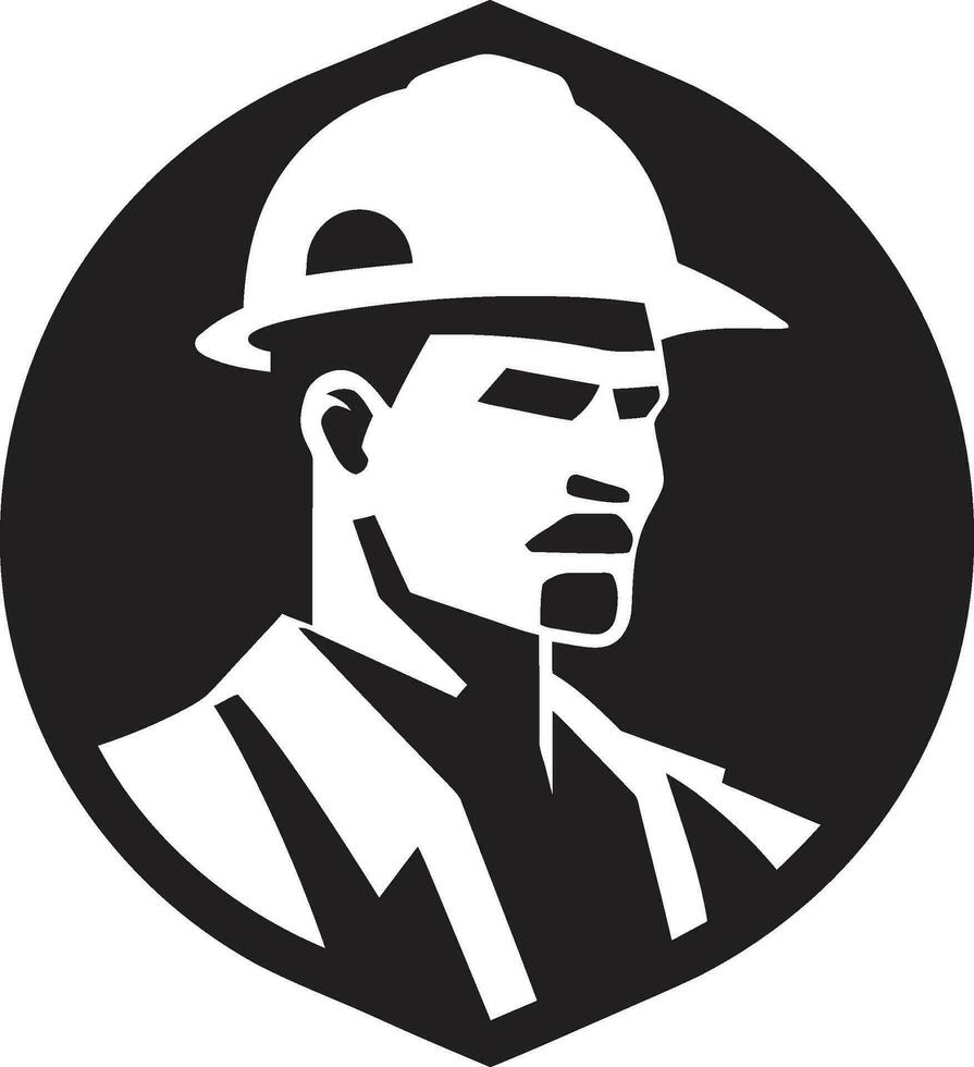Builders Mark Construction Icon Vector Gear and Hammer Construction Worker Icon