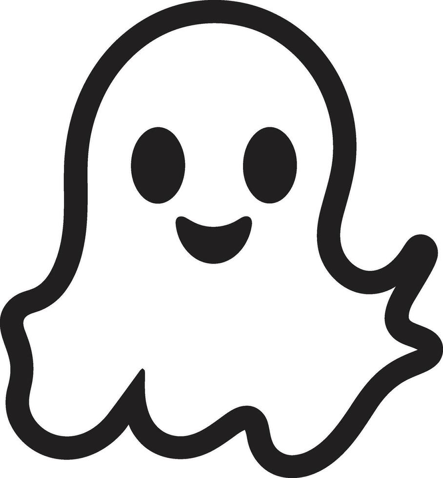 macabro monería negro fantasma icono fantasma compañero de juego linda fantasma vector