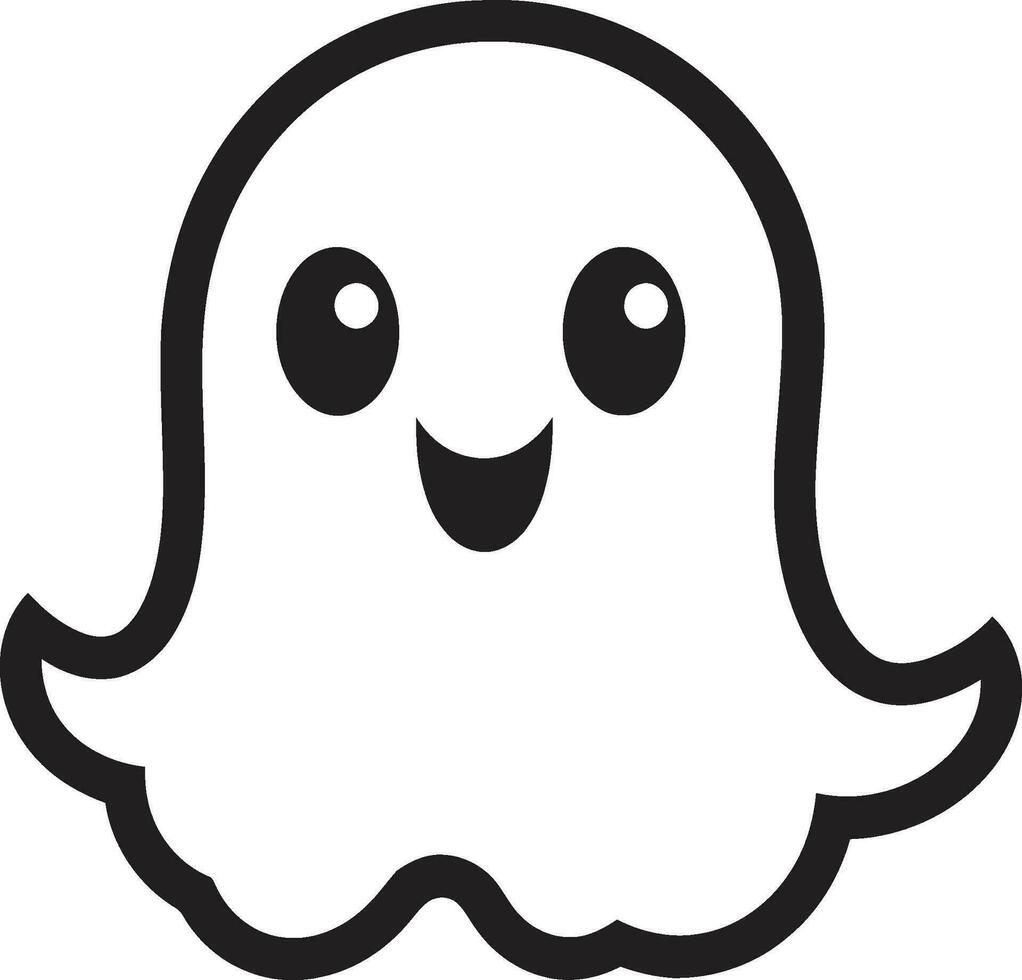 Mysterious Midnight Black Ghost Vector Caspers Pal Cute Ghost Icon