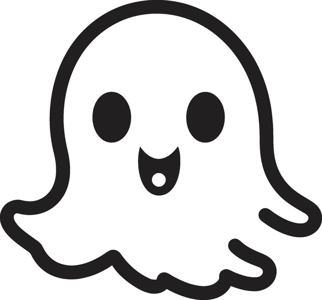 Midnight Wisp Black Ghost Icon Caspers Companion Cute Ghost Vector