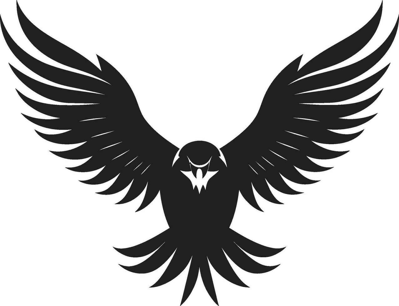 Majestic Silhouette Black Eagle Vector Regal Avian Emblem Vector Eagle Design