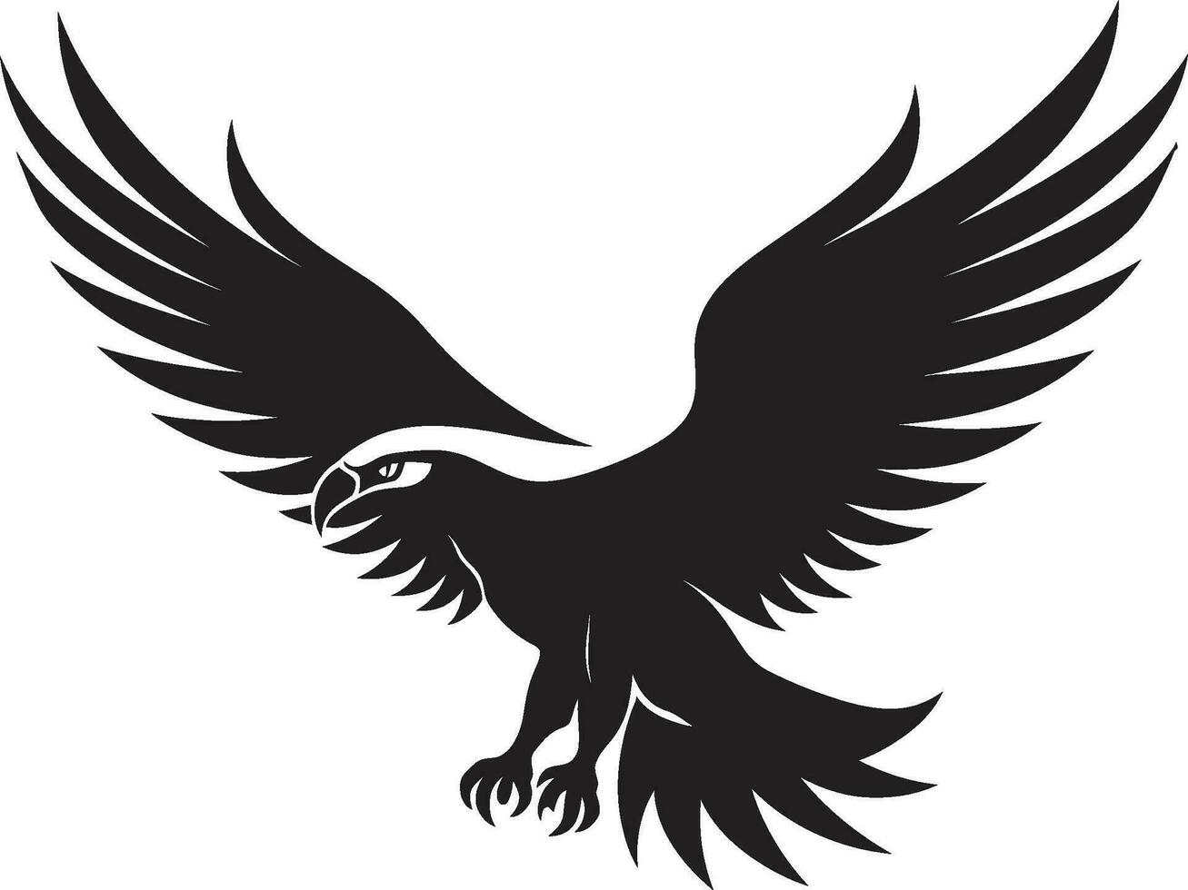 águila ojo majestad negro águila vector majestuoso con alas perfil vector águila diseño