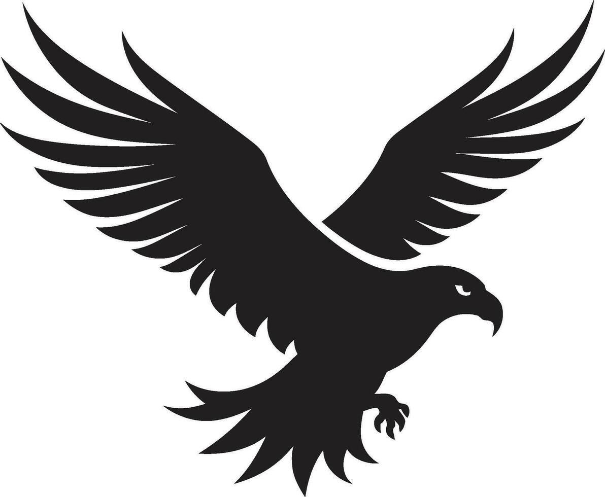 Fierce Avian Majesty Eagle Vector Regal Hunter Silhouette Black Vector Design