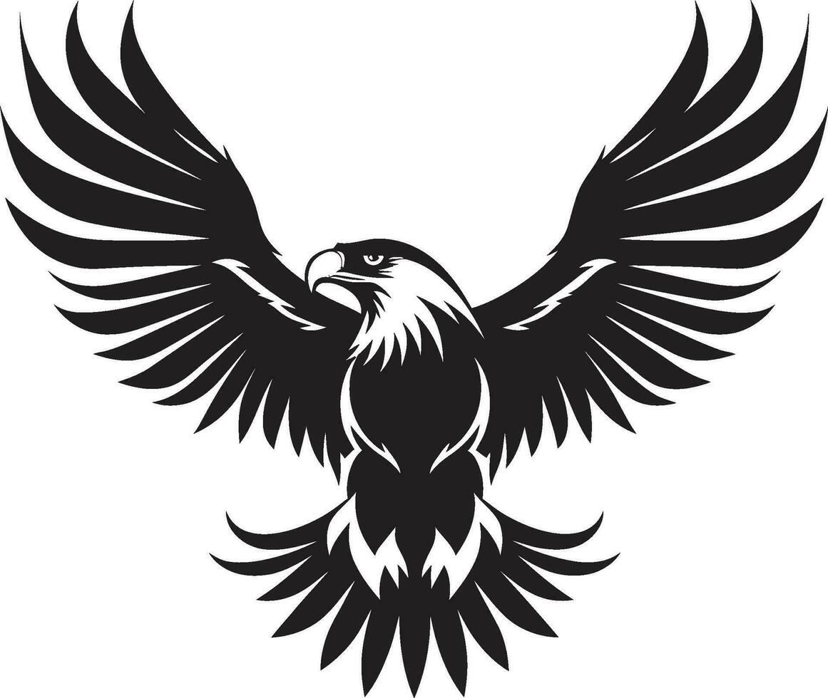 Sovereign Predator Silhouette Black Eagle Icon Elegant Hunter Emblem Vector Eagle