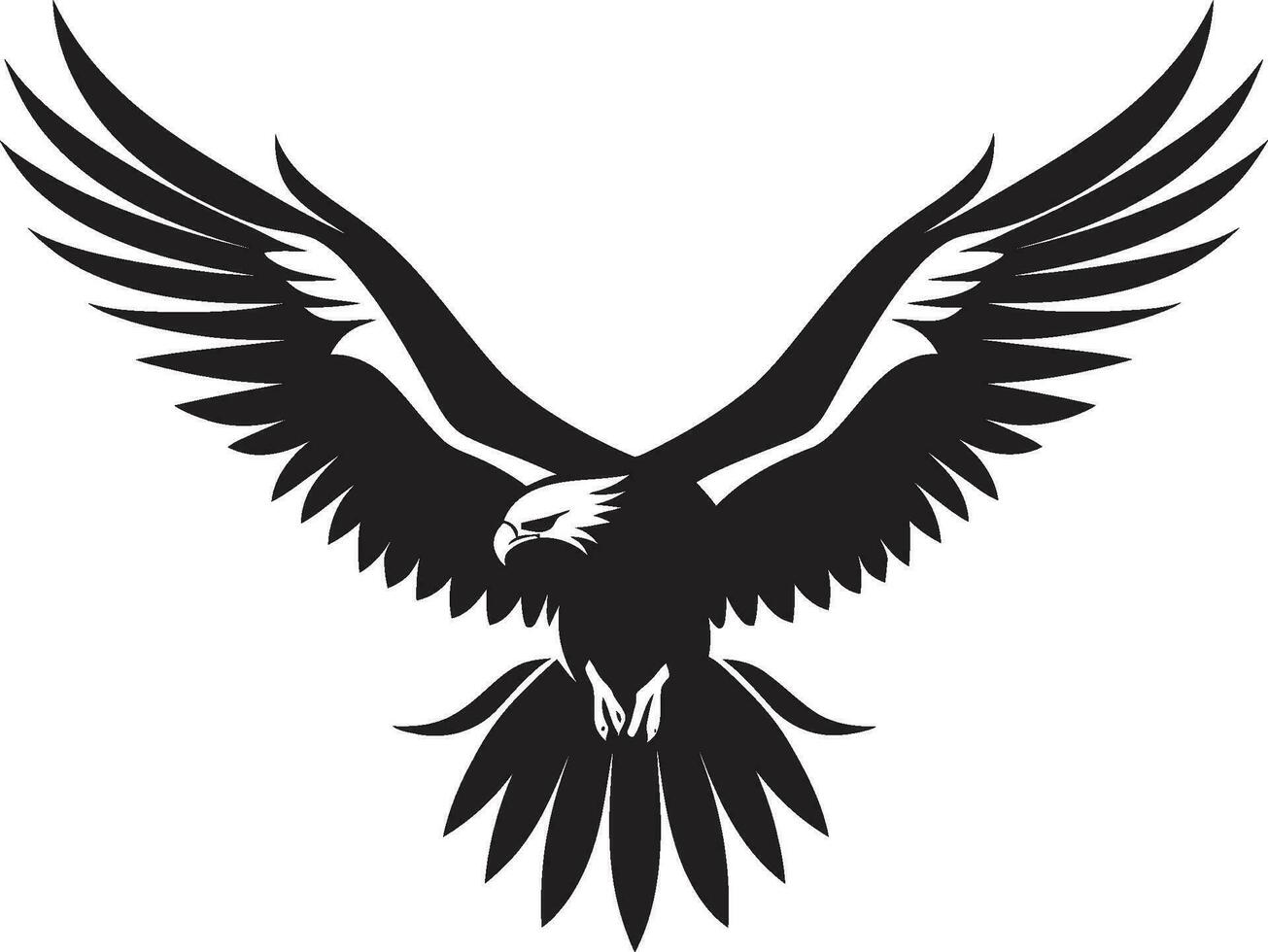 Aerial Sovereignty Vector Eagle Icon Dynamic Avian Silhouette Black ...