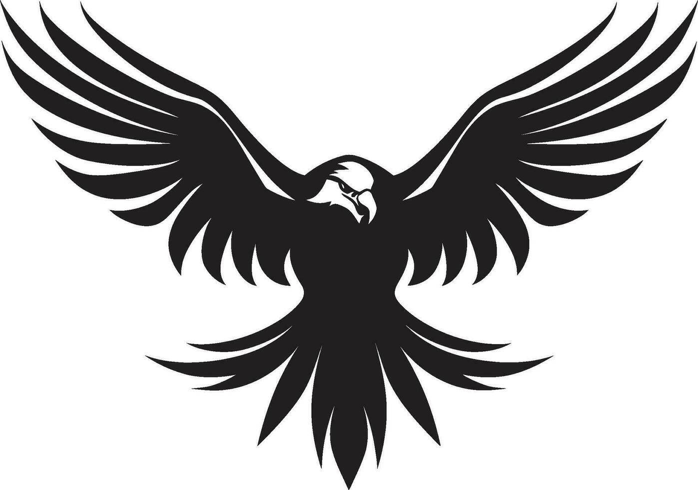 Elegant Hunter Silhouette Eagle Design Predatory Majesty Black Eagle Icon vector