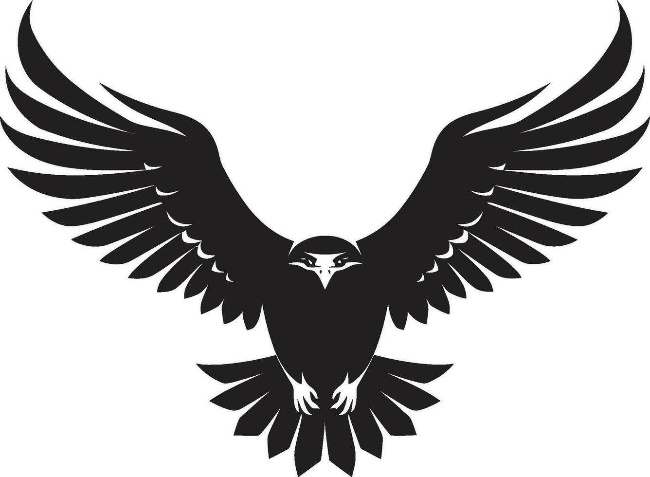 soberano pájaro de presa negro vector diseño elegante cazador silueta águila icono