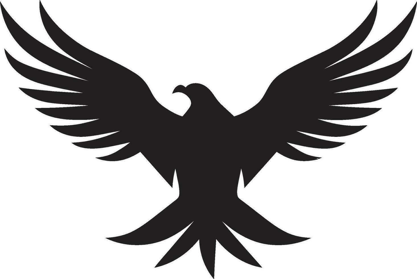 elegante cazador silueta águila icono depredador majestad negro águila vector