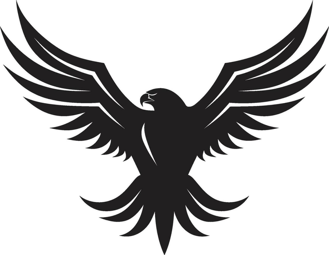 Dynamic Eagle Silhouette Vector Eagle Graceful Avian Sovereignty Black Vector Design