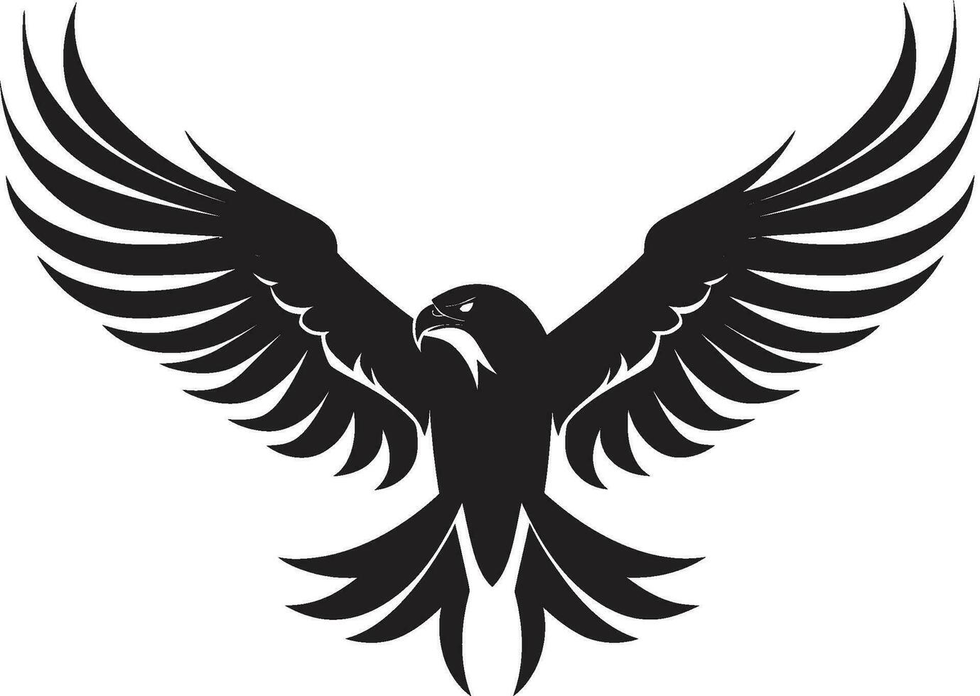 Noble Flight Profile Black Eagle Vector Fierce Raptor Emblem Eagle Vector Design