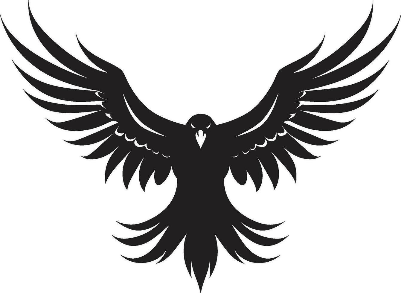 Dynamic Predator Profile Black Eagle Design Graceful Winged Majesty Vector Eagle