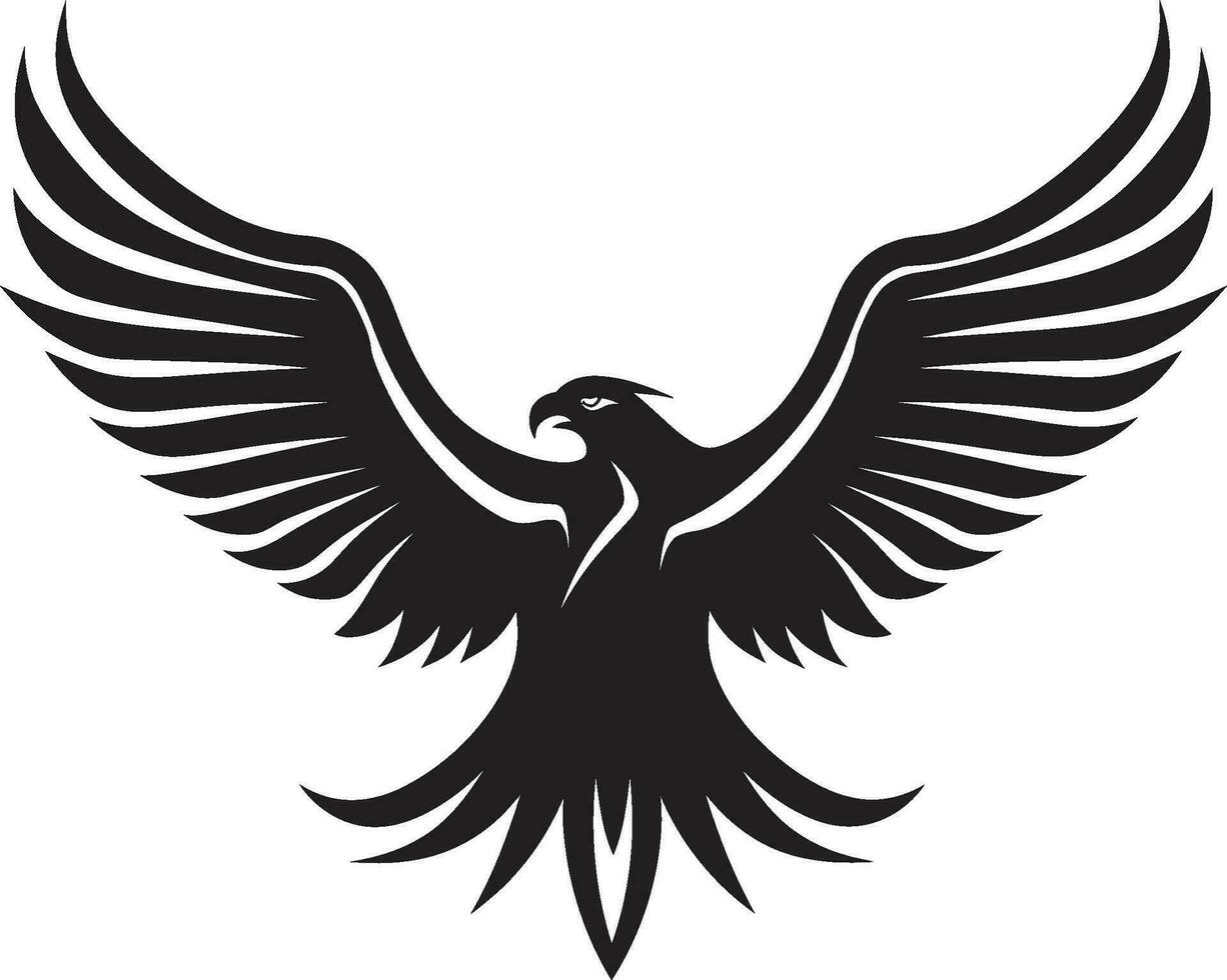 Dynamic Raptor Silhouette Black Vector Eagle Graceful Hunter Emblem Vector Eagle
