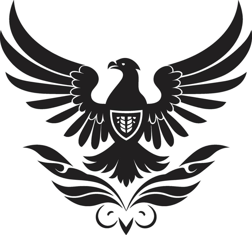 Elegant Insignia Vector Design Regal Knightly Icon Black Icon
