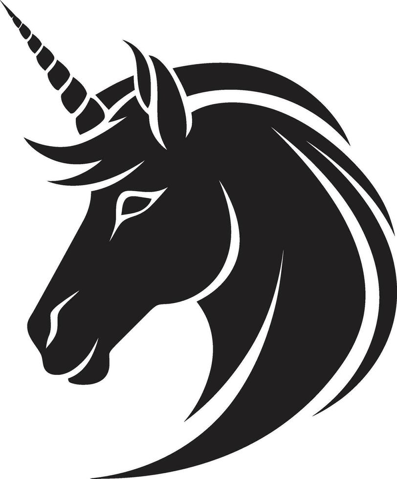 mítico arte nexo creativo unicornio icono encantado elegancia artístico unicornio emblema vector