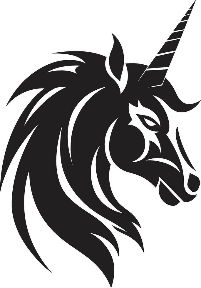 Unicorn Artistry Vectorized Iconic Emblem Enchanting Mane Vector Unicorn Emblem Design