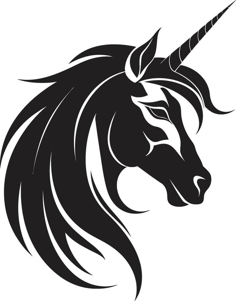 unicornio visión hecho a mano icónico emblema mítico elegancia vectorizado unicornio arte vector