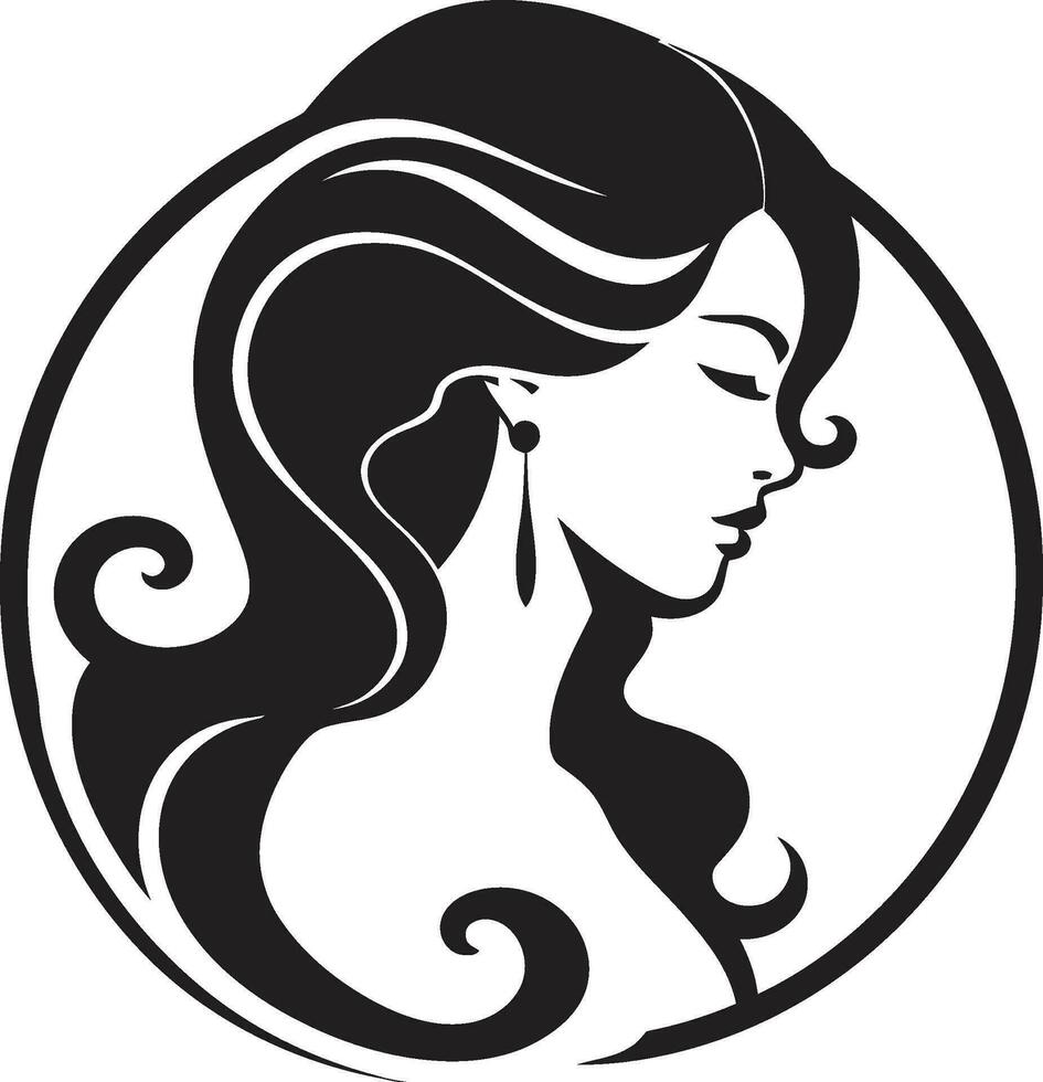 Chic Sophistication Cosmetic Persona Graceful Glamour Womans Icon vector