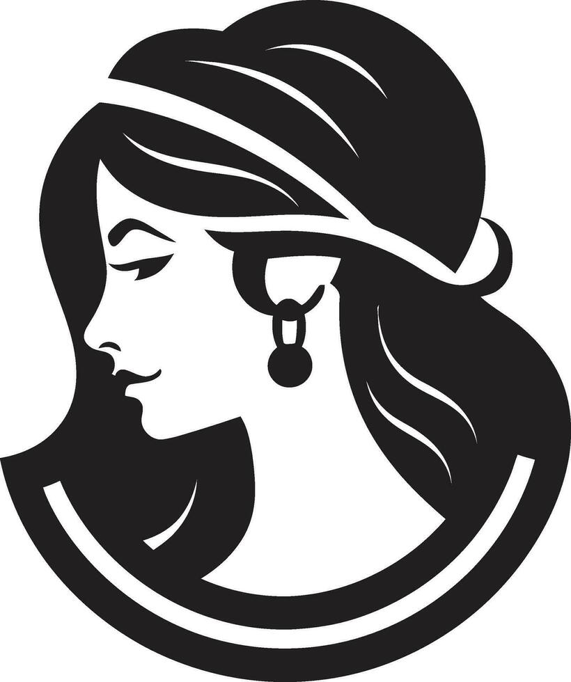 Elegant Essence Cosmetic Persona Enigmatic Elegance Womans Emblem vector