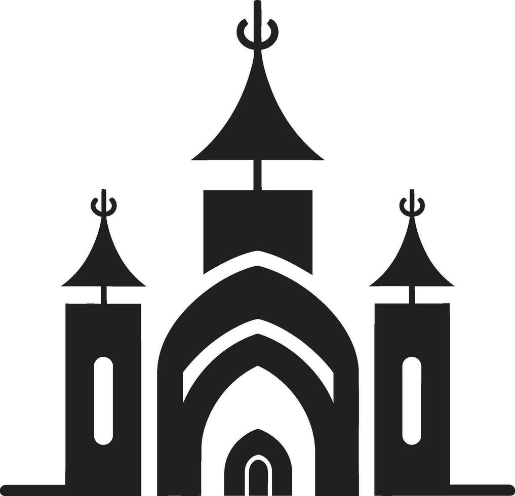 solemne serenidad Iglesia logo diseño adivinar dominio icónico Iglesia imagen vector