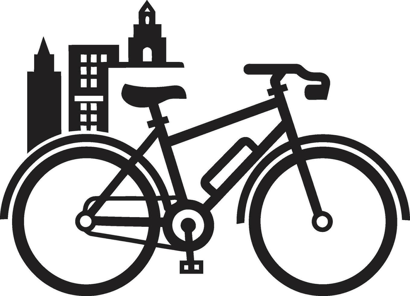 Metropolitan Ride Bicycle Vector Symbol Downtown Cyclist Bike Icon Design