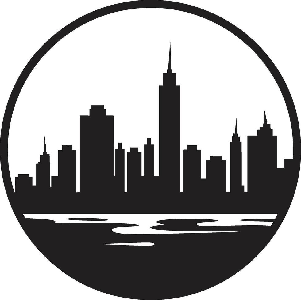 Cityscape Mirage Iconic Skyline Image Downtown Horizons Buildings Vector Symbol