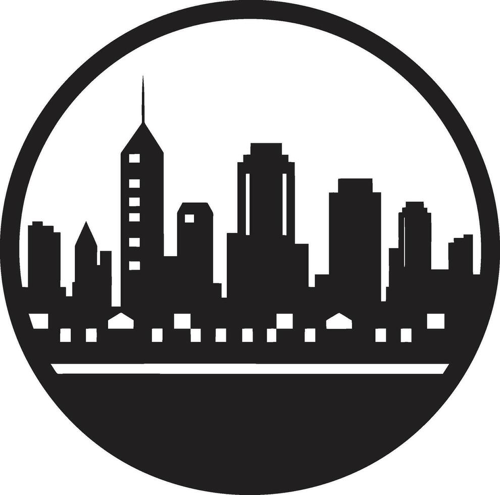 Skyscraper Symphony City Buildings Icon Illustration Urban Panorama Iconic Skyline Mark vector