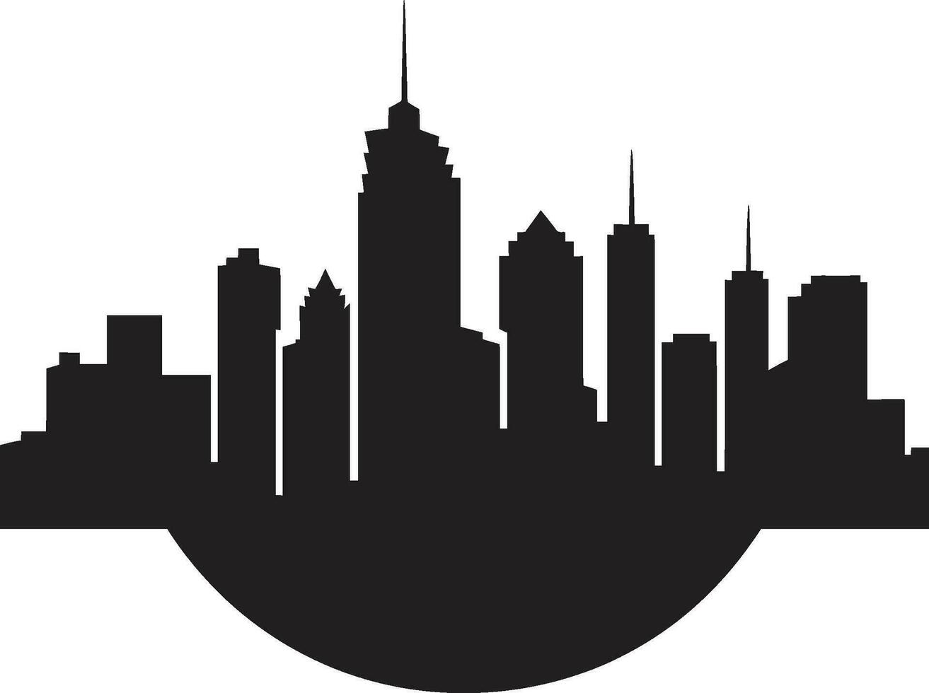 Urban Vista Iconic Skyline Mark Cityscape Canvas Buildings Logo Symbol vector