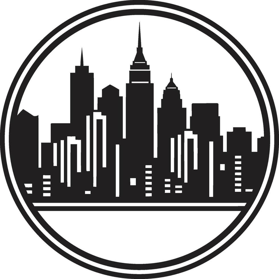 Cityscape Vision Buildings Logo Image Serpentine Elegance Cobra Icon Emblem vector