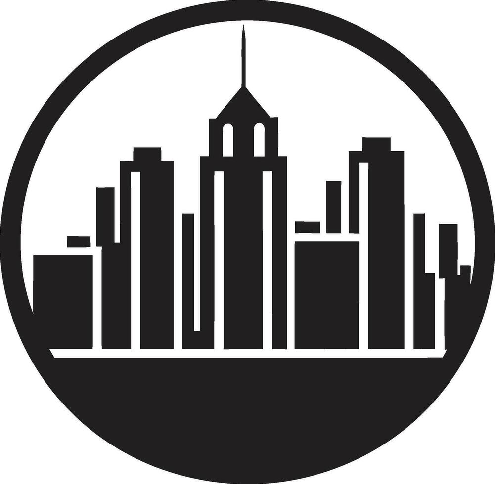 Cityscape Silhouette Buildings Logo Illustration Metro Panorama Iconic Skyline Image vector