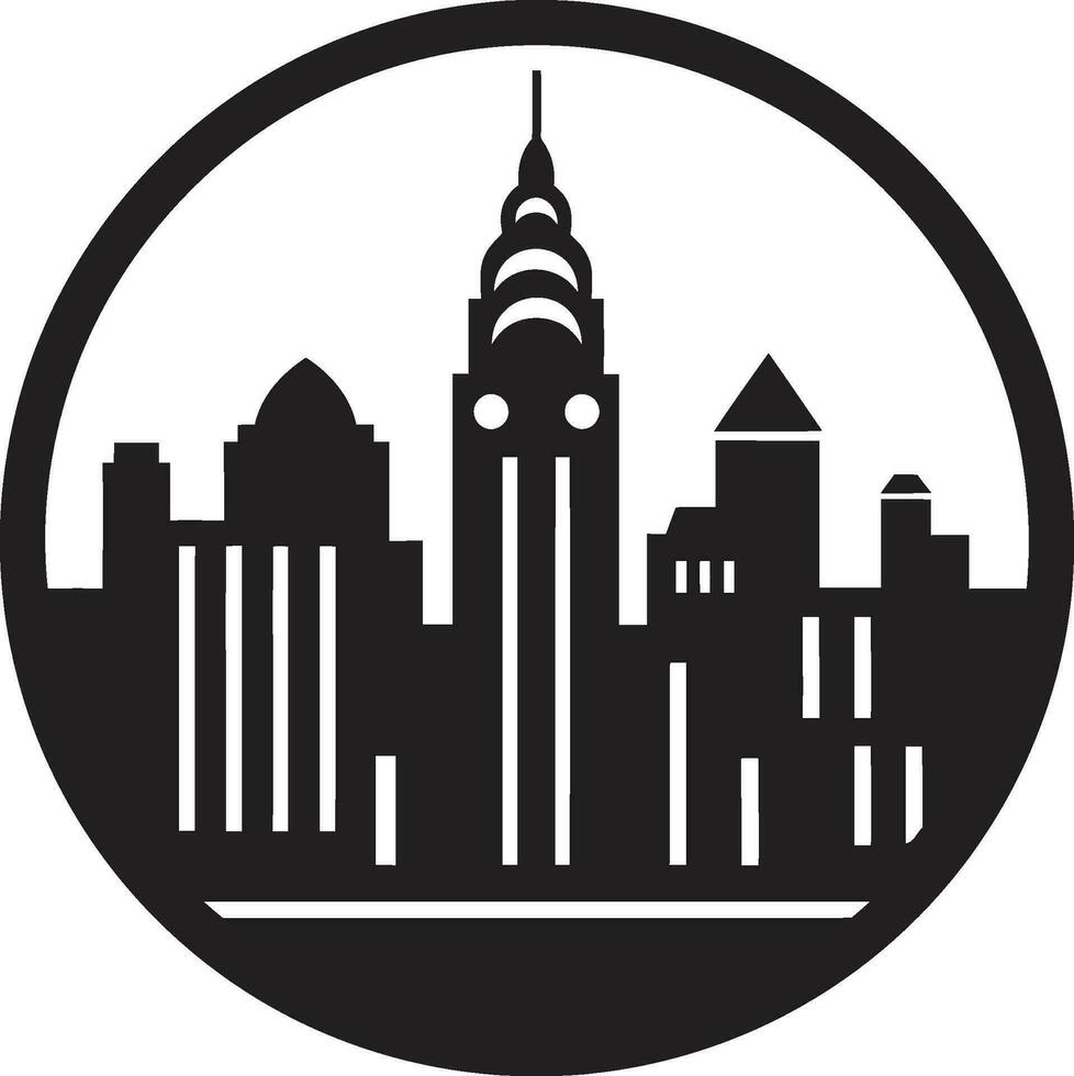 Urban Panorama Iconic Skyline Mark Cityscape Canvas Buildings Logo Symbol vector