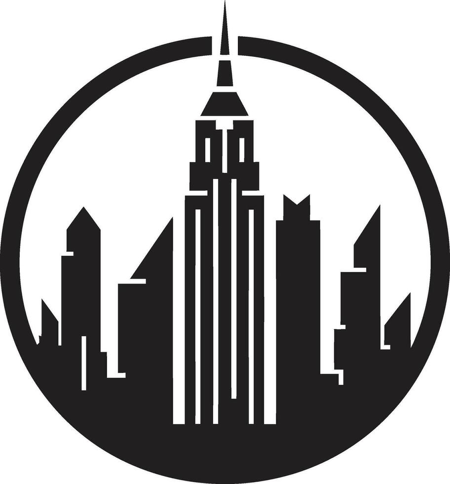 Skyline Showcase Buildings Vector Illustration Urban Essence Iconic Cityscape Emblem