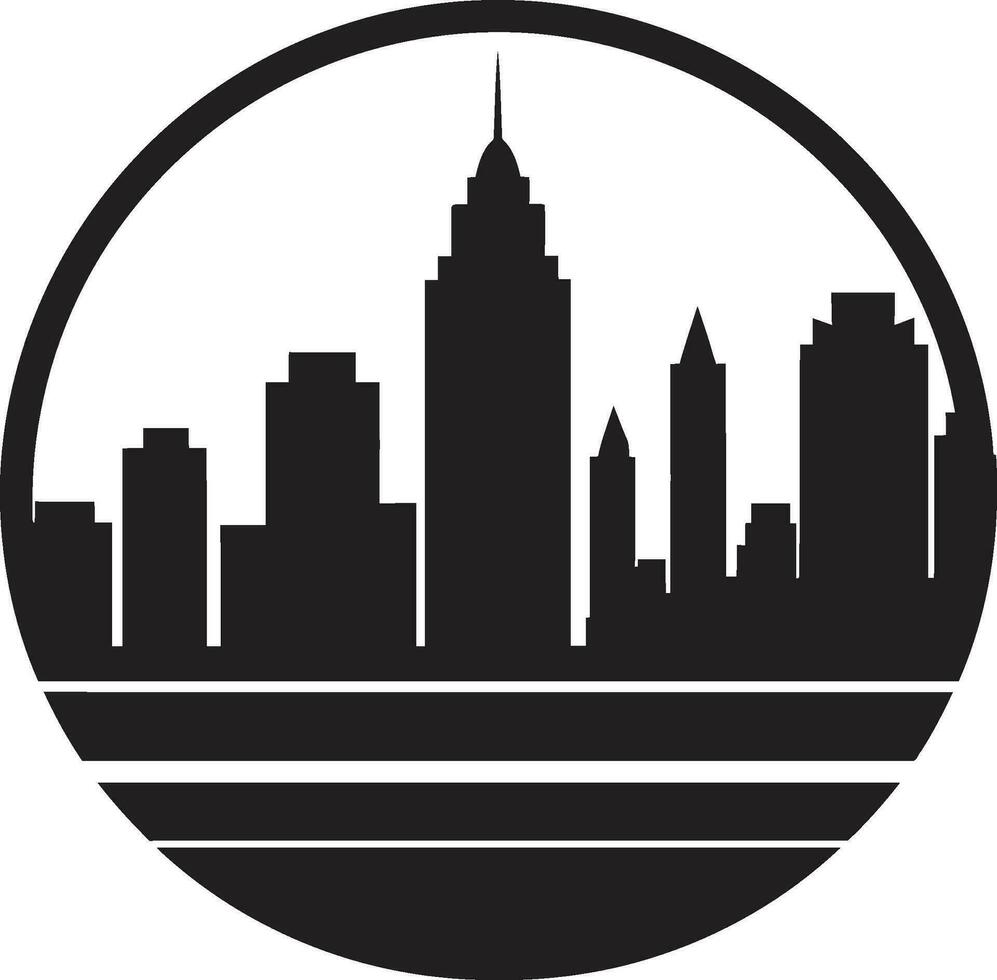Skyscraper Silhouette City Buildings Icon Illustration Metro Melange Iconic Skyline Mark vector