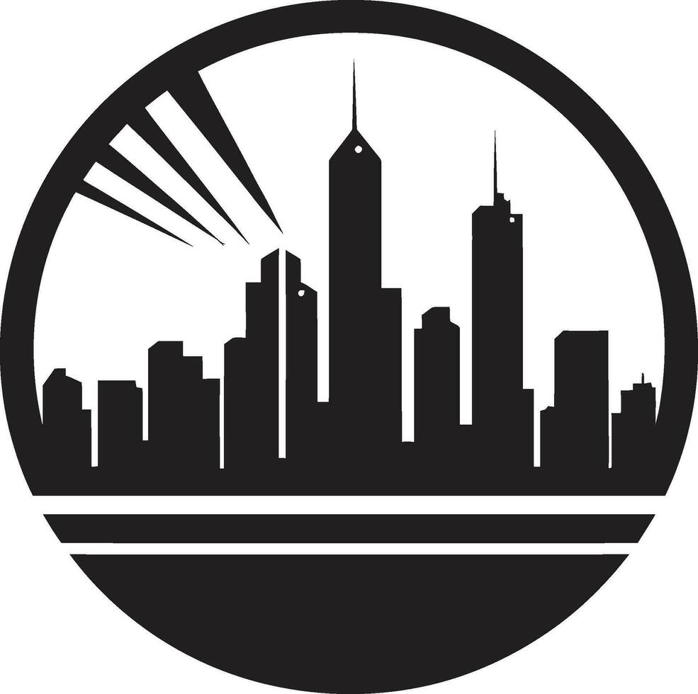 Skyscraper Silhouette City Buildings Icon Illustration Metro Melange Iconic Skyline Mark vector