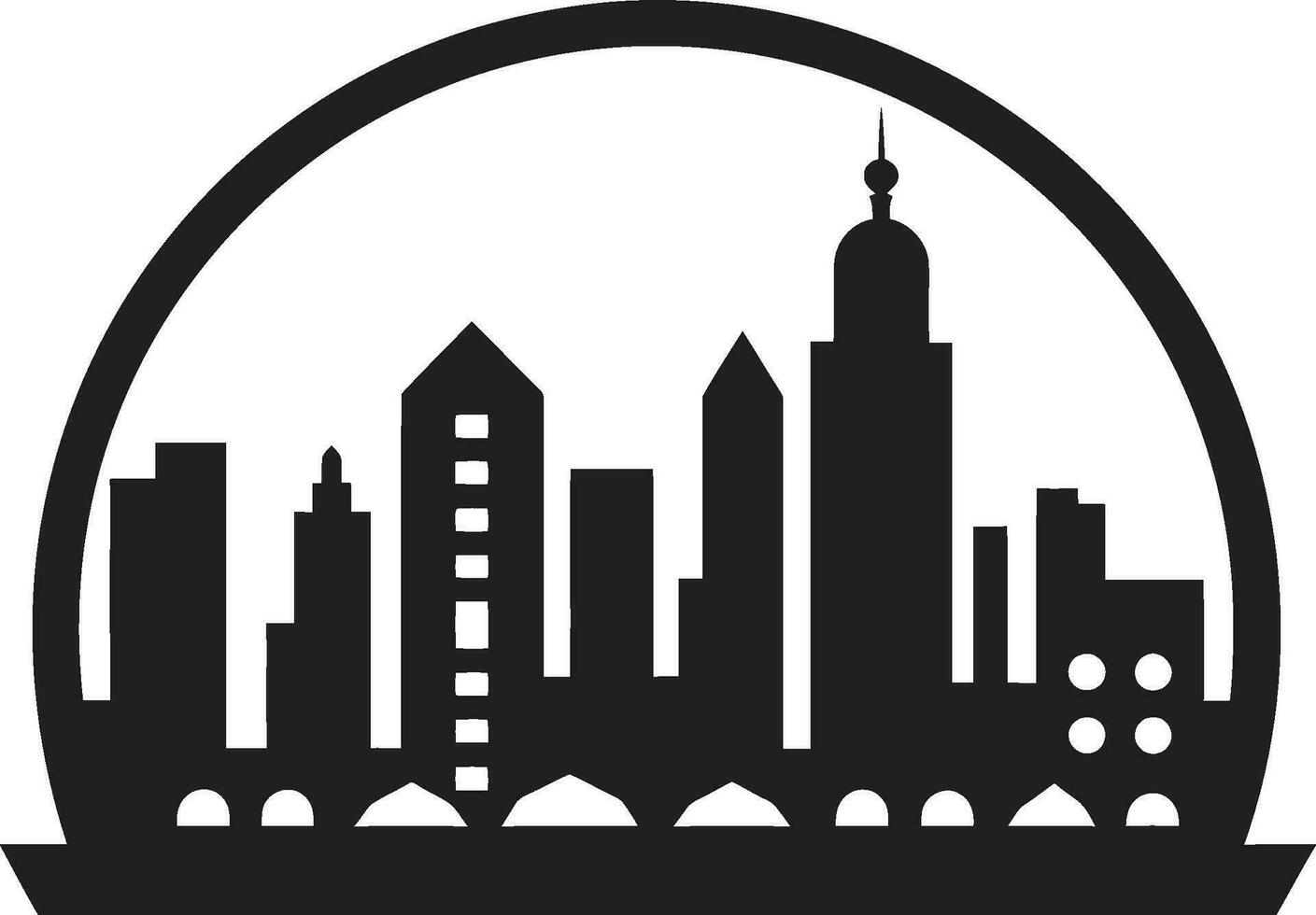 Cityscape Charm Iconic Skyline Image Downtown Dreamscape Buildings Vector Symbol