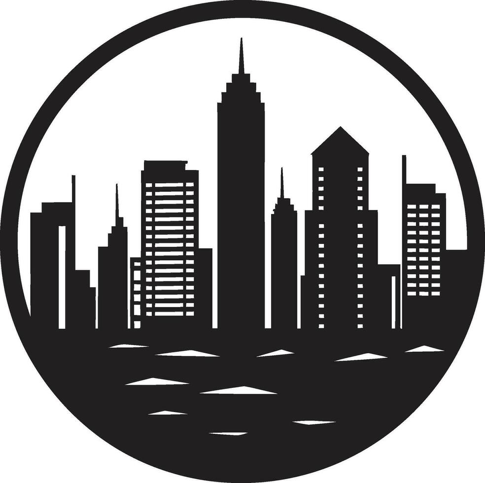 Urban Panorama Iconic Skyline Mark Cityscape Canvas Buildings Logo Symbol vector