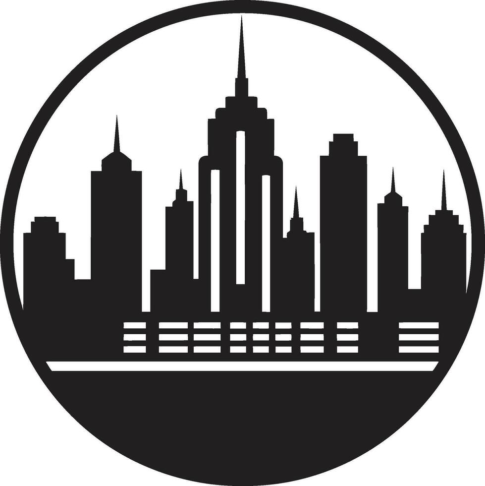 Downtown Dreamscape Buildings Vector Symbol Skyscraper Symphony City Buildings Icon Illustration