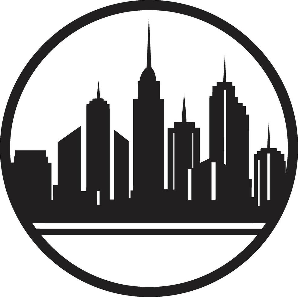 metrópoli majestad edificios emblema diseño paisaje urbano lona edificios logo icono vector