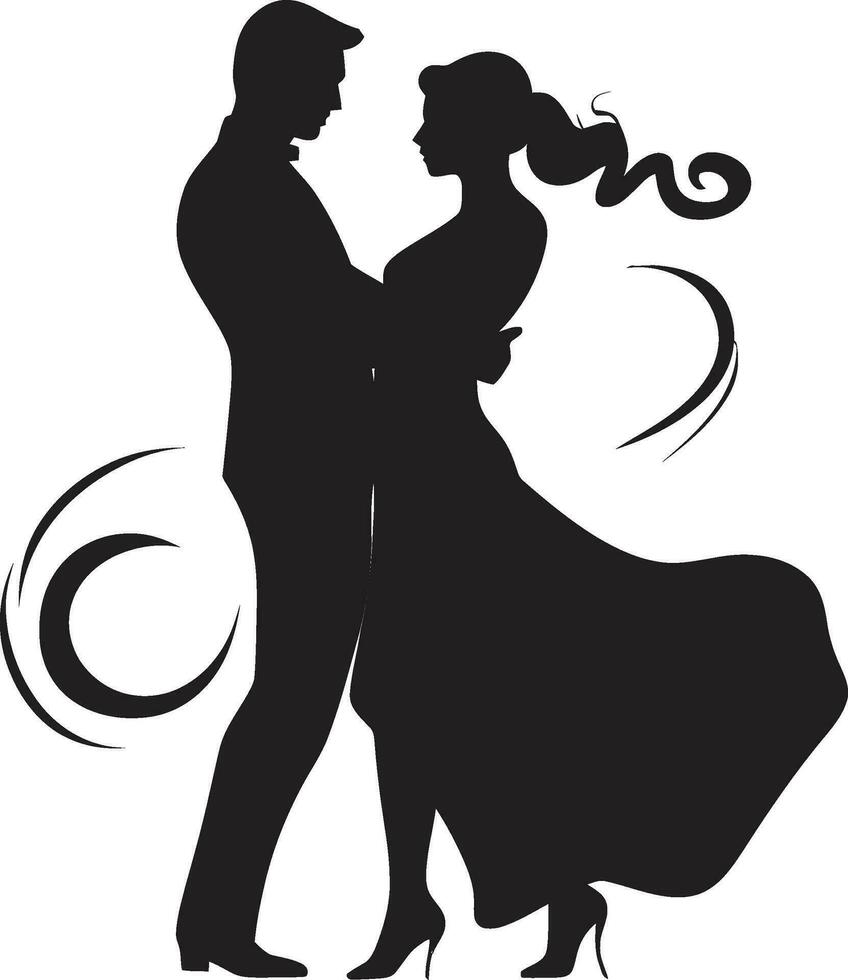 Harmonic Harmony Dancing Couple Emblem Design Symphonic Sway Dance Logo Icon vector