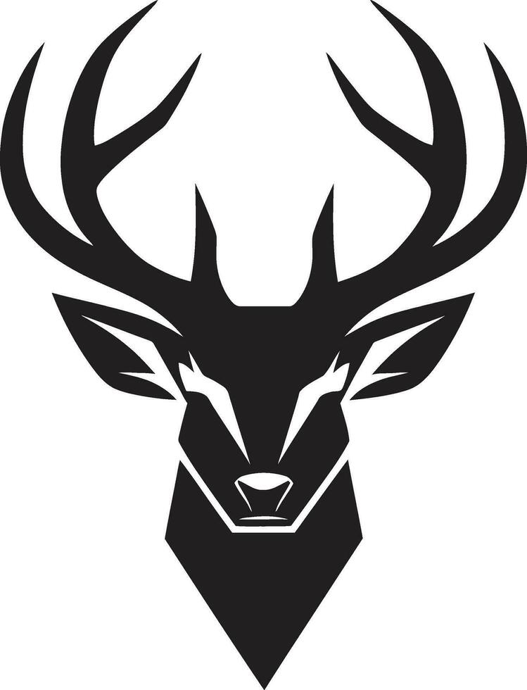 Stag Silhouette Deer Head Vector Illustration Sovereign Stance Iconic Deer Symbol