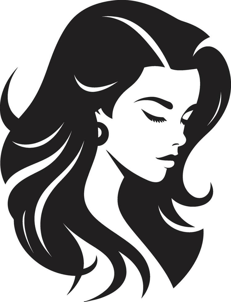 Sublime Grace Girl Face Logo Illustration Timeless Sophistication Iconic Face Image vector