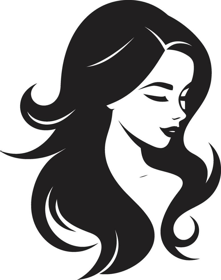 Effortless Beauty Girl Face Vector Illustration Ethereal Essence Iconic Girl Face Symbol