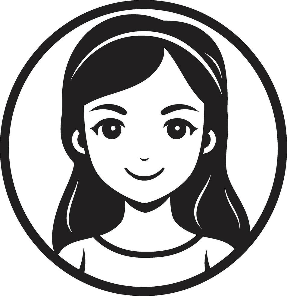 Radiant Innocence Girl Face Icon Design Sublime Grace Girl Face Logo Illustration vector